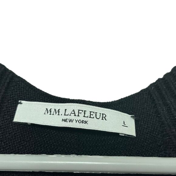 MM Lafleur Melanie Dress Women’s Size Large Black A-Line Knit Fit Flare Stretch - Picture 8 of 9
